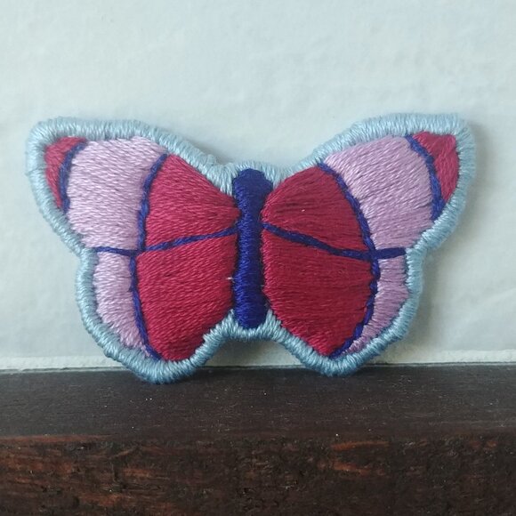 New 100% handmade by me red purple blue butterfly hair clip accessory - Picture 1 of 7